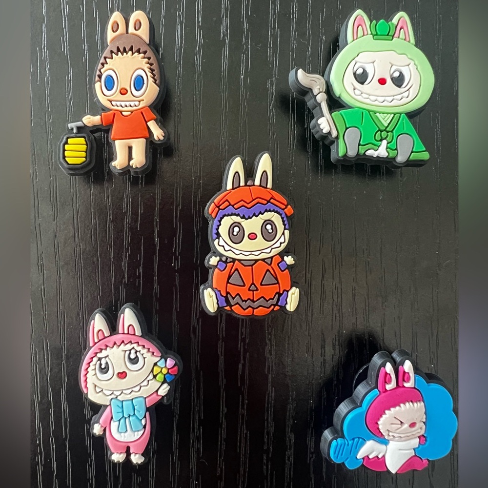 Labubu Croc Charms- You get all 5 of these charms. This is set # 2.